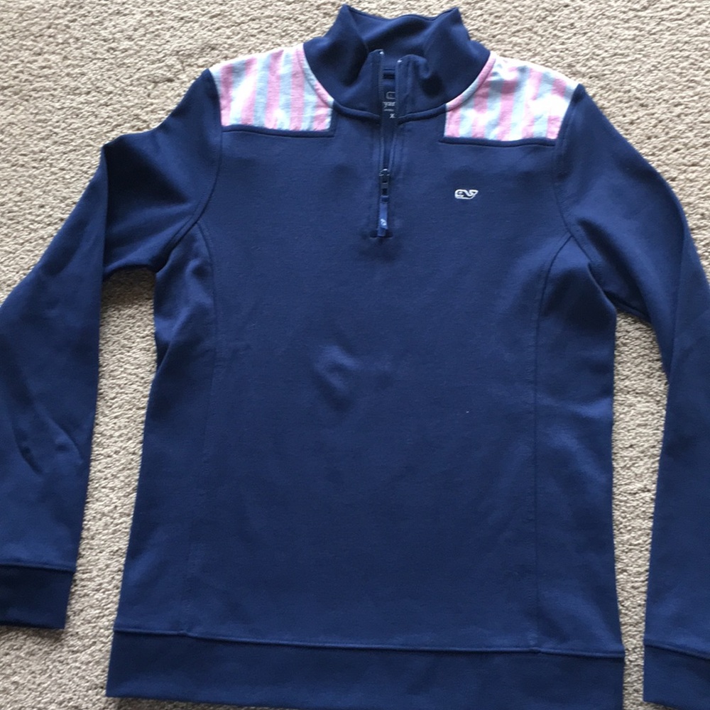 NWT Vineyard Vines XS Navy Blue 1/4 ZIP